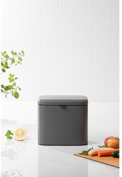 Tmavě šedá nádoba na kompostovatelný odpad 4 l Essentials – Ladelle