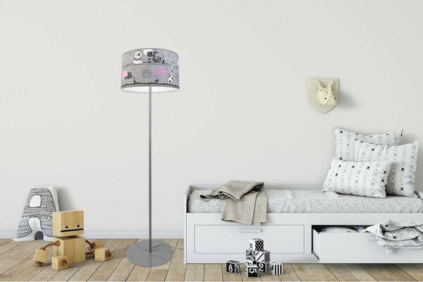 Dětská stojací lampa Ladybird, 1x textilní stínítko se vzorem, (výběr ze 2 barev konstrukce), o