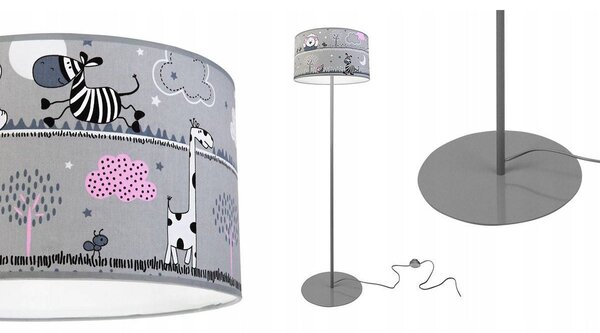 Dětská stojací lampa Ladybird, 1x textilní stínítko se vzorem, (výběr ze 2 barev konstrukce), o