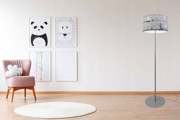 Dětská stojací lampa Ladybird, 1x textilní stínítko se vzorem, (výběr ze 2 barev konstrukce), o
