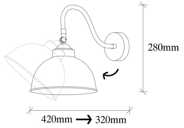 Opviq Nástěnná lampa Saglam II černá
