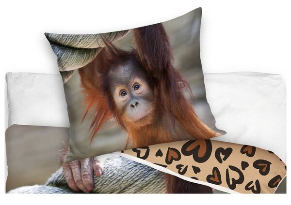 Dětské povlečení Opice Orangutan 140x200 / 70x90 cm