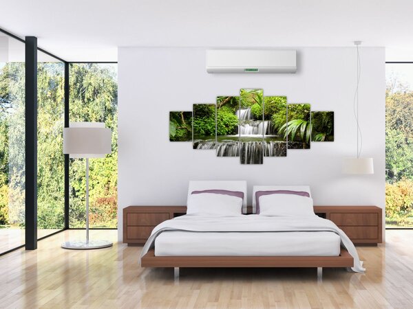 Obraz - Vodopád v deštném lese (210x100 cm)
