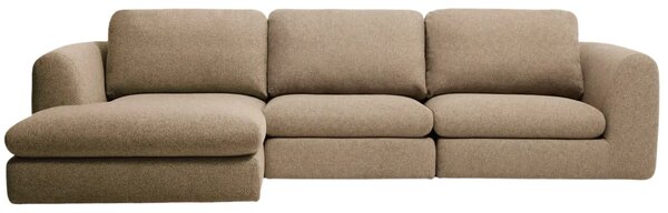 Kave Home Hnědá čalouněná rohová pohovka Vera 322 cm, levá