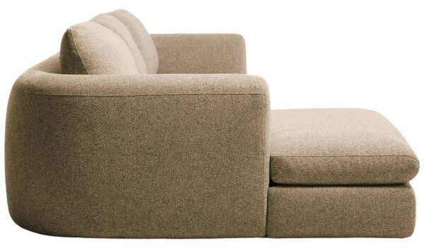 Kave Home Hnědá čalouněná rohová pohovka Vera 322 cm, levá