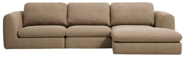 Kave Home Hnědá čalouněná rohová pohovka Vera 322 cm, pravá