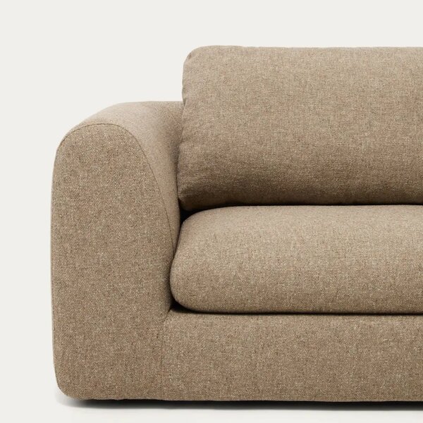 Kave Home Hnědá čalouněná rohová pohovka Vera 322 cm, pravá