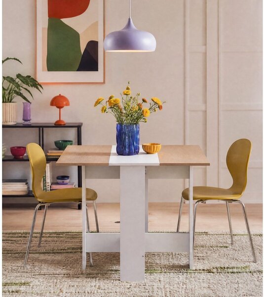 Rozkládací jídelní stůl s deskou v dekoru dubu 76x28 cm Papillon – TemaHome
