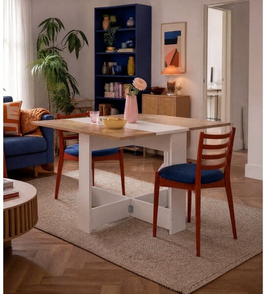 Rozkládací jídelní stůl s deskou v dekoru dubu 76x28 cm Papillon – TemaHome