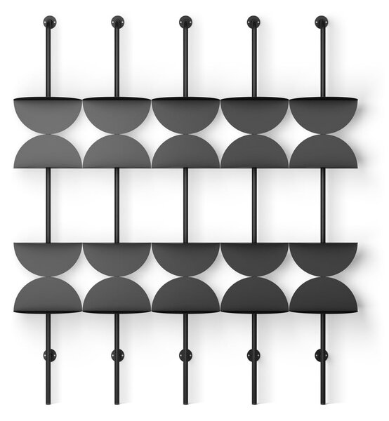 Černý kovový modulární policový systém 27x203,5 cm Solis – Umbra