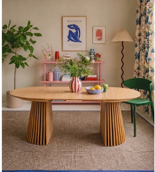 Kulatý rozkládací jídelní stůl s deskou v dubovém dekoru ø 120 cm Osaka – House Nordic