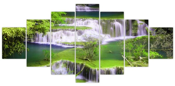 Obraz - Vodopády Huay Mae Khamin, Kanchanaburi, Thajsko (210x100 cm)