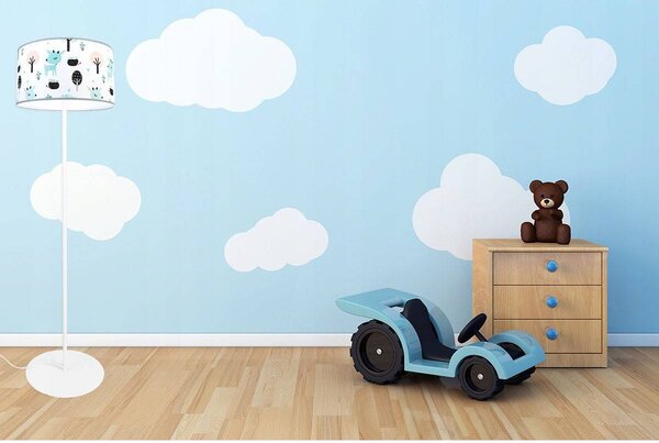 Dětská stojací lampa Bambi, 1x textilní stínítko se vzorem, (výběr ze 2 barev konstrukce), o