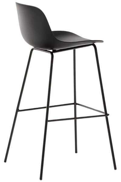 Černá plastová barová židle Kave Home Altea 75 cm
