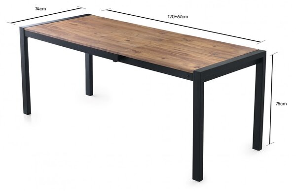 Hanah Home Jídelní rozkládací stůl Silva 120/187 cm borovice atlantská