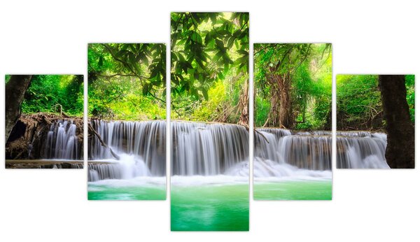 Obraz vodopádu v Kanchanaburi, Thajsko (125x70 cm)