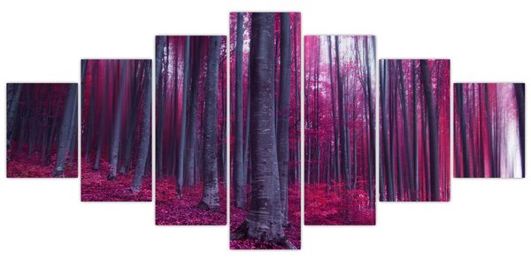 Obraz růžového lesa (210x100 cm)