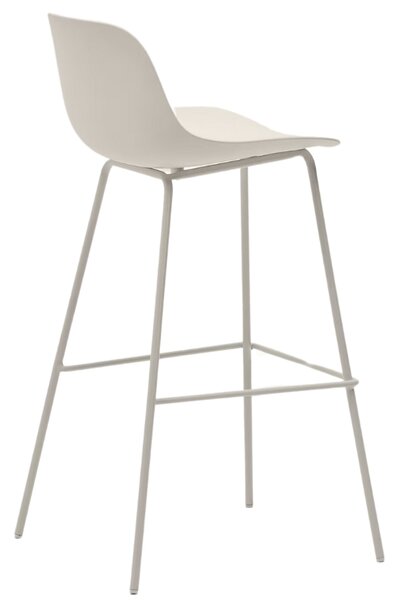 Kave Home Béžová plastová barová židle Altea 75 cm