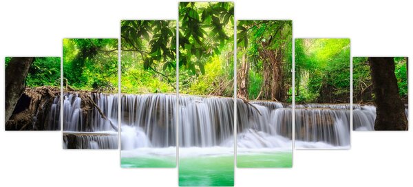 Obraz vodopádu v Kanchanaburi, Thajsko (210x100 cm)