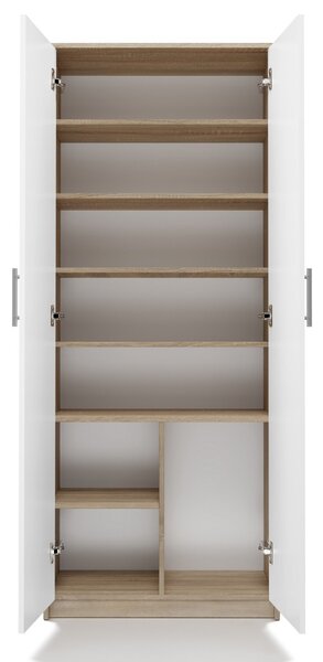 TP Living Kancelářská knihovna OLIV 2D dub sonoma / bílá