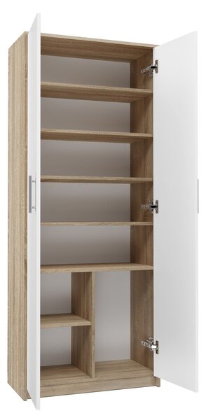 TP Living Kancelářská knihovna OLIV 2D dub sonoma / bílá
