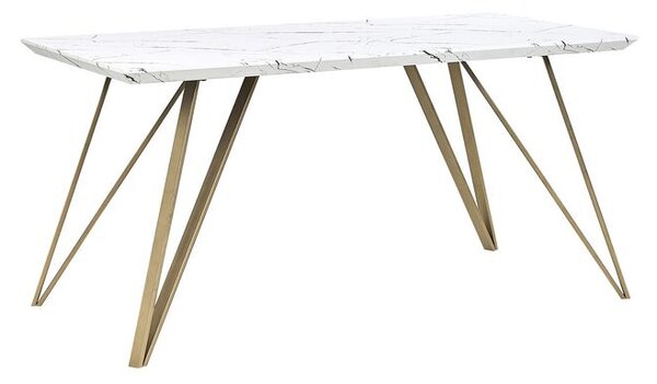 Jídelní stůl MOLIR (bílá + zlatá) (pro 6 osob). 1026730