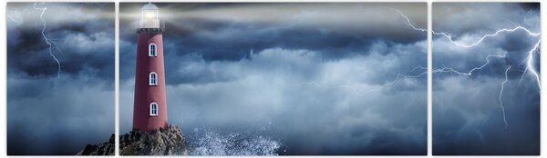 Obraz - Maják na útesu (170x50 cm)