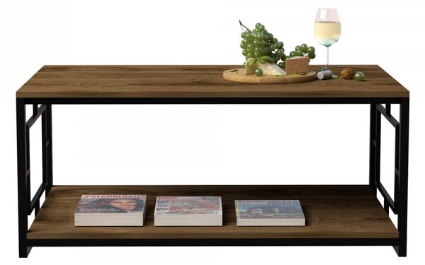 Hanah Home Konferenční stolek Kelvin 120 cm ořech/černý