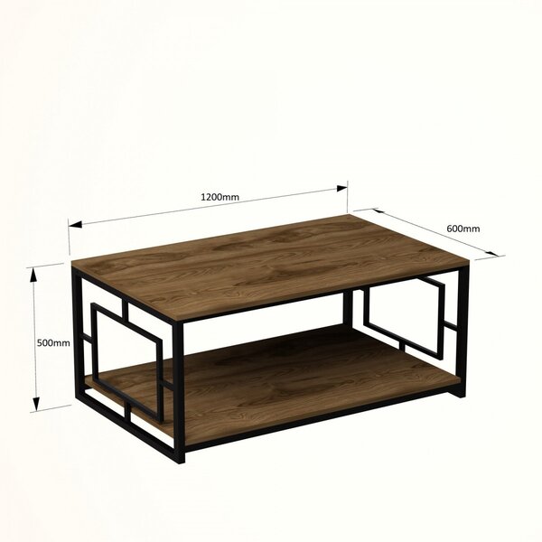 Hanah Home Konferenční stolek Kelvin 120 cm ořech/černý