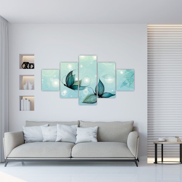 Obraz - Modří motýlci (125x70 cm)
