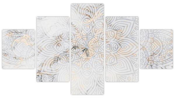 Obraz bílé mandaly (125x70 cm)