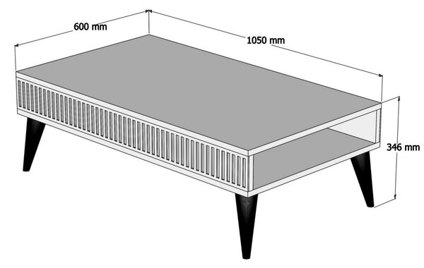 Hanah Home Konferenční stolek Milan 105 cm ořech/černý mramor