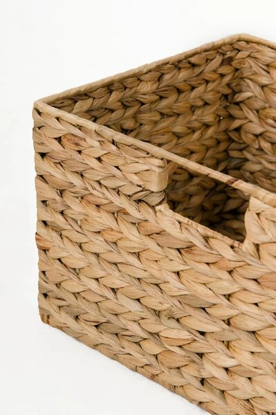 Sada 2 policových košů BASKO, vodní hyacint, výška 20 cm, natur