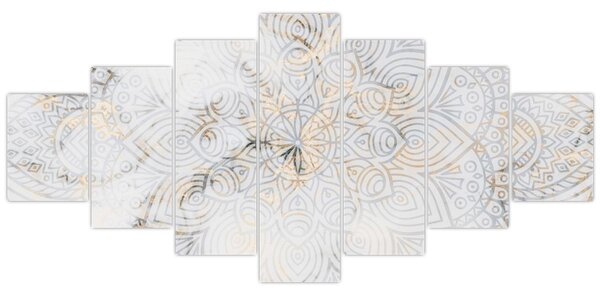 Obraz bílé mandaly (210x100 cm)