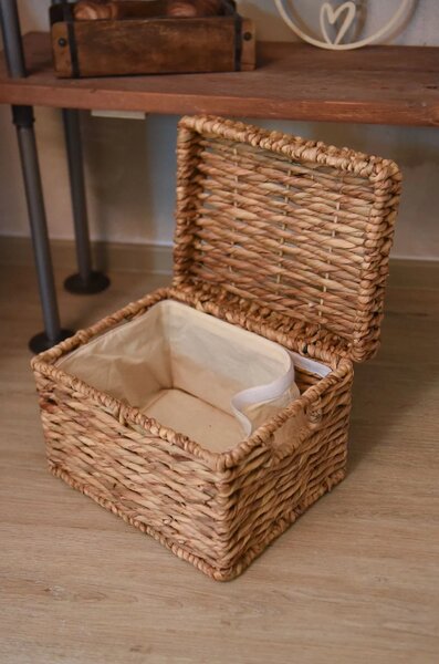 Dekorační box KIRA, vodní hyacint, šířka 34 cm, natur