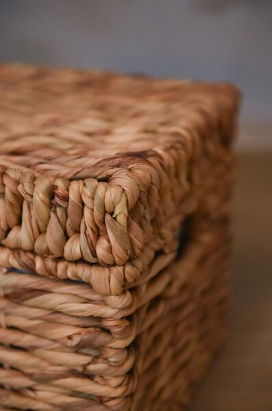 Dekorační box KIRA, vodní hyacint, šířka 34 cm, natur