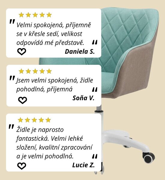 Vikio Pracovní křeslo mentolová látka VKZ100ML