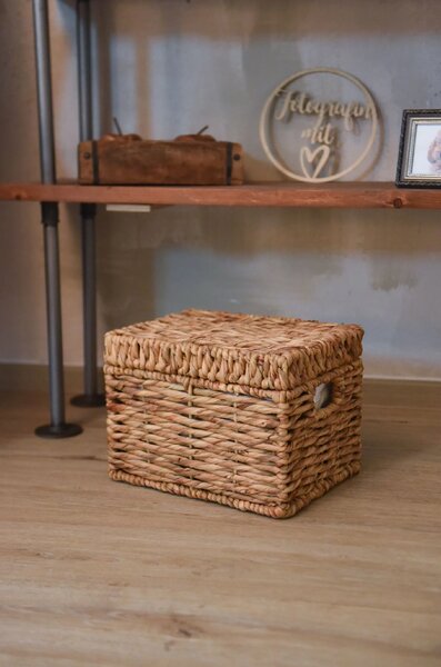 Dekorační box KIRA, vodní hyacint, šířka 34 cm, natur