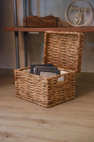 Dekorační box KIRA, vodní hyacint, šířka 34 cm, natur