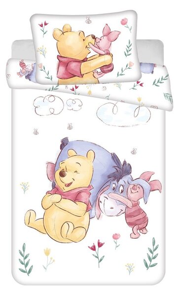 Bavlněné dětské povlečení do postýlky 100x135 cm Winnie the Pooh "Pooh Hugs" – Jerry Fabrics