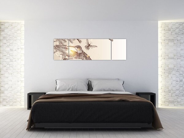 Obraz - Kolibříci (170x50 cm)