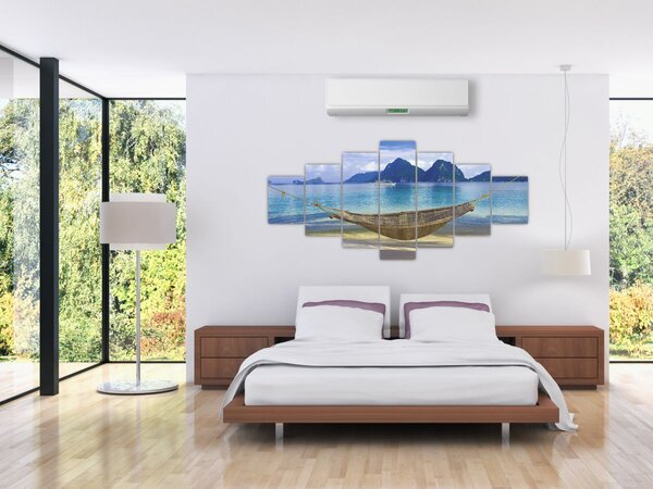 Obraz houpací sítě na pláži 2 (210x100 cm)
