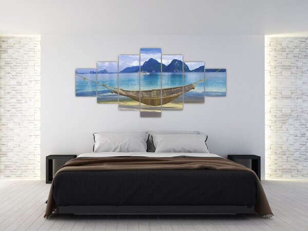 Obraz houpací sítě na pláži 2 (210x100 cm)