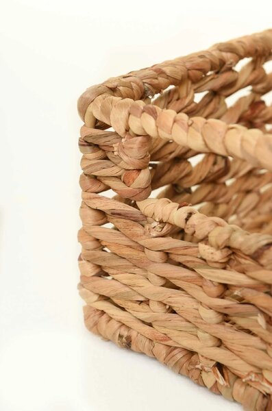 Policový koš CESTERO, vodní hyacint, 29x19x15 cm, natur