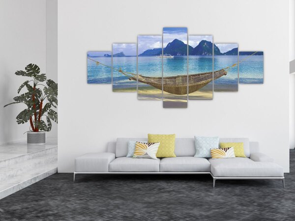 Obraz houpací sítě na pláži 2 (210x100 cm)
