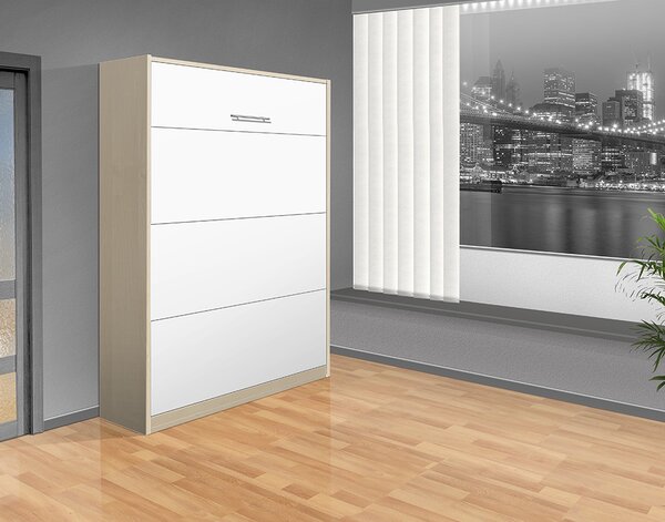 AKCE Sklápěcí postel VS 1054 P - 200x140cm barva lamina: Bříza/ bílá, standardní nosnost 100 kg