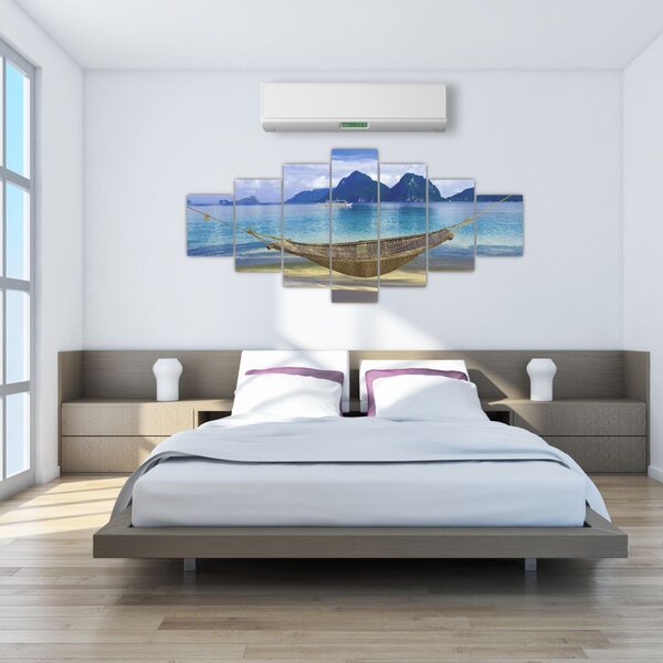 Obraz houpací sítě na pláži 2 (210x100 cm)