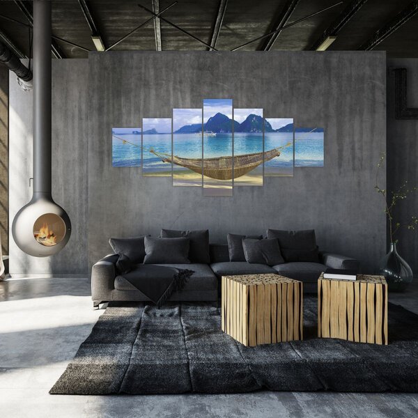 Obraz houpací sítě na pláži 2 (210x100 cm)