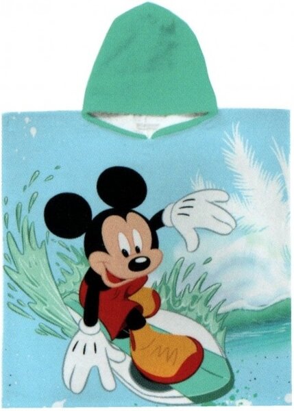 Dětské / chlapecké plážové pončo - osuška s kapucí Disney - Mickey Mouse - 100% bavlna s gramáží 320 gr./m² - 60 x 120 cm