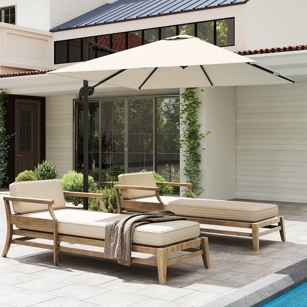 Outsunny Hliníkový Zahradní Parasol 245x245x245 cm Eccentrický S Kloubem 360° A 5 Úrovněmi Náklonu S Odnímatelným Krémovým Potahem | Aosom